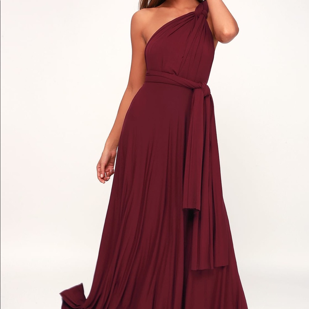Lulu’s Burgundy Convertible Maxi Dress